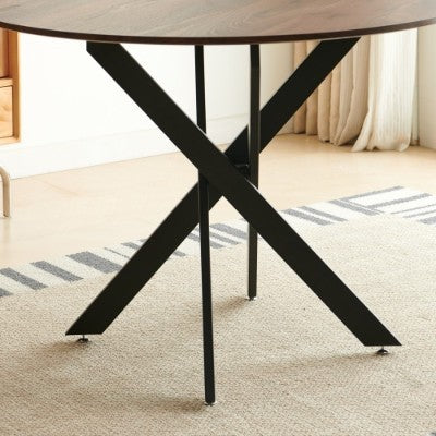 421 BLACK AND WOOD COLOR Table Mid-century Dining Table