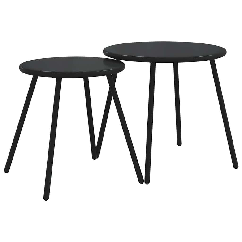 5-Piece Balcony Furniture Set with Cushions Black Steel