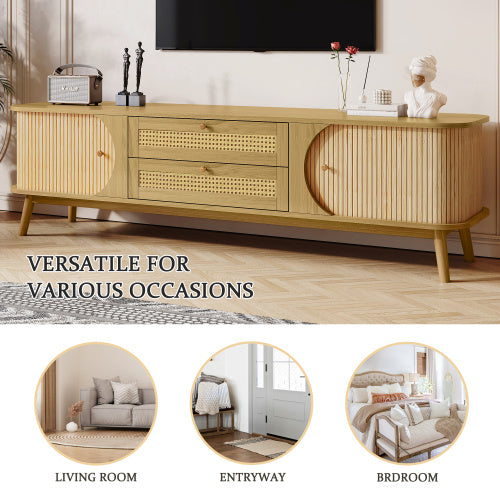 Rattan TV Stand for TVs Up To 75''