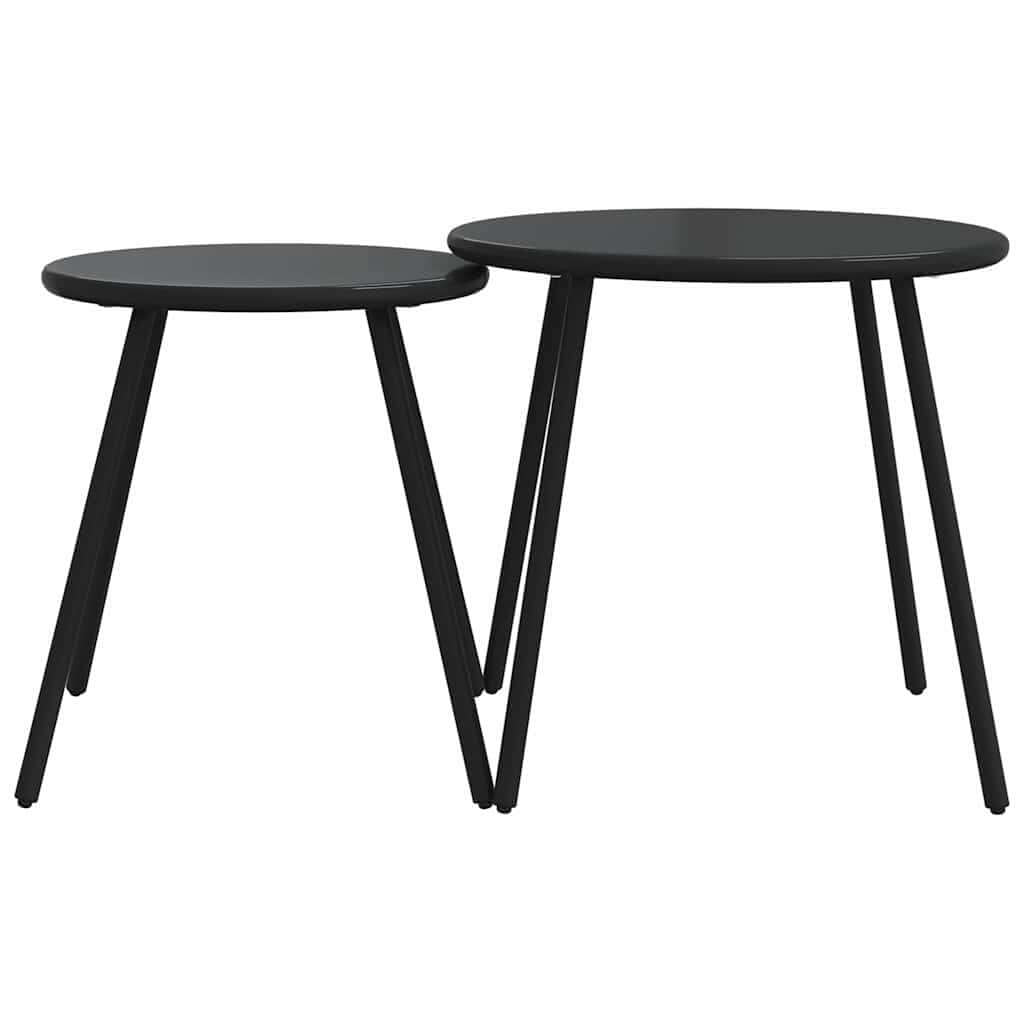 5-Piece Balcony Furniture Set with Cushions Black Steel