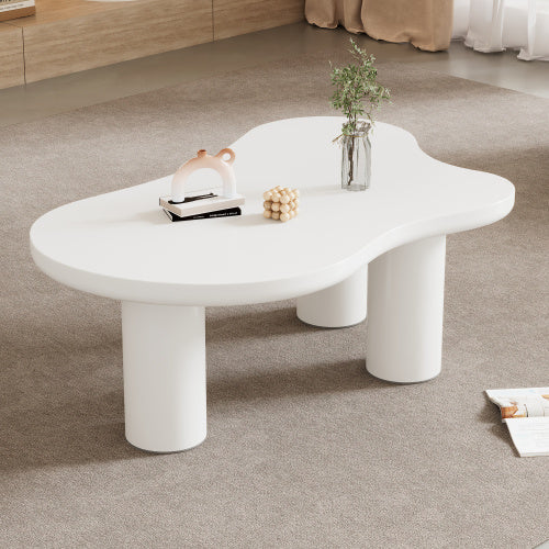 Irregular White Painted Coffee Table