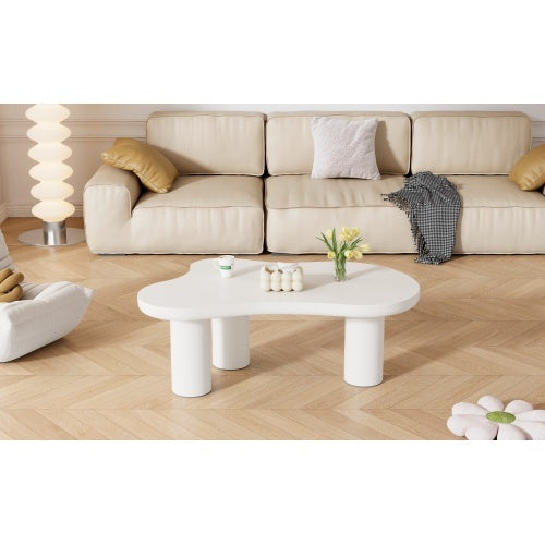 Irregular White Painted Coffee Table