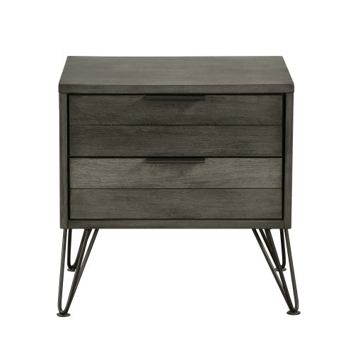 Contemporary Three-Tone Gray Finish Nightstand