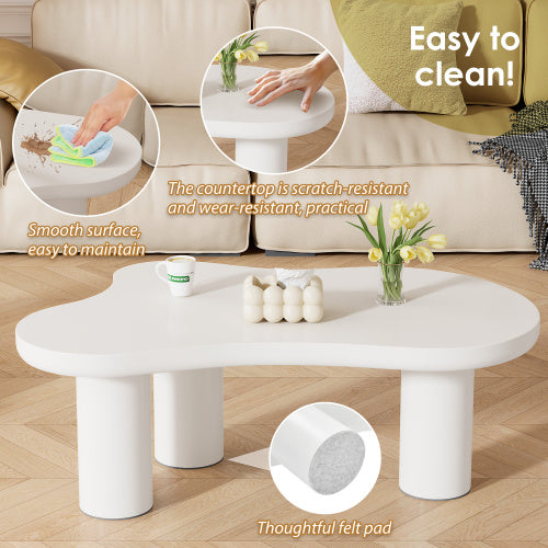 Irregular White Painted Coffee Table