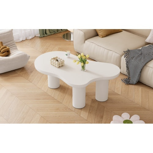 Irregular White Painted Coffee Table