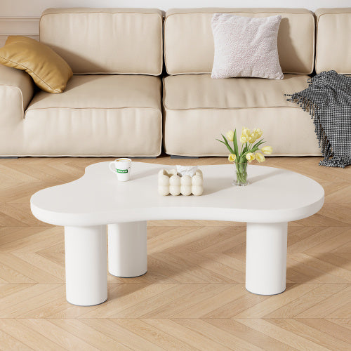 Irregular White Painted Coffee Table