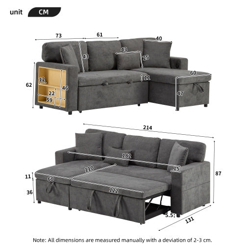 Teddy Sofa Bed Corner Couch L-Shaped