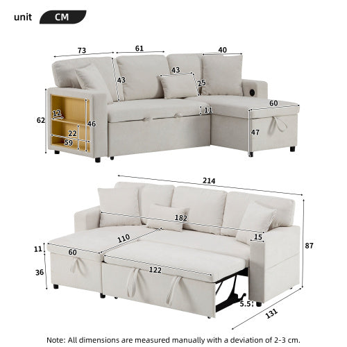 Teddy Sofa Bed Corner Couch L-Shaped