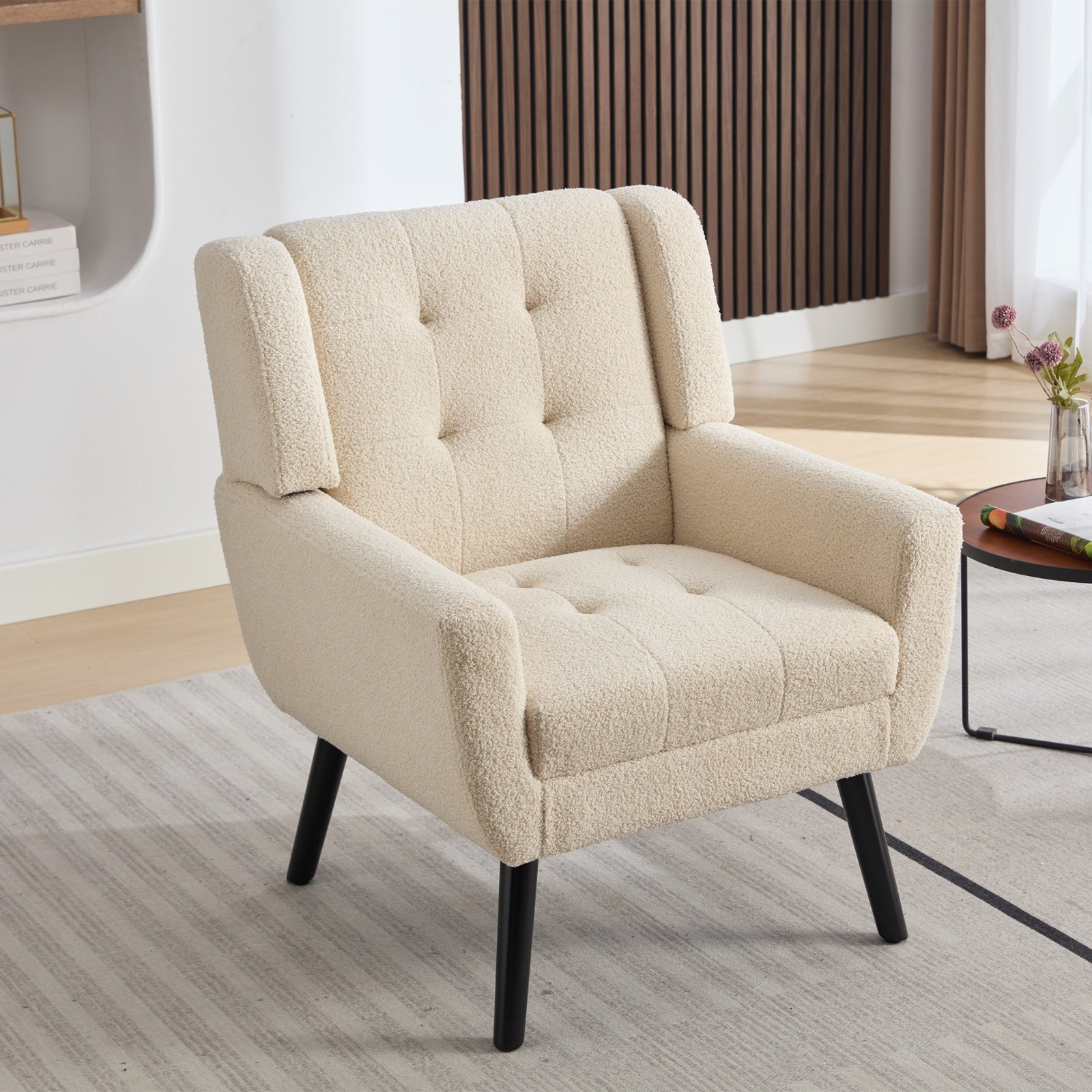 Soft Teddy Material Ergonomics Accent Chair