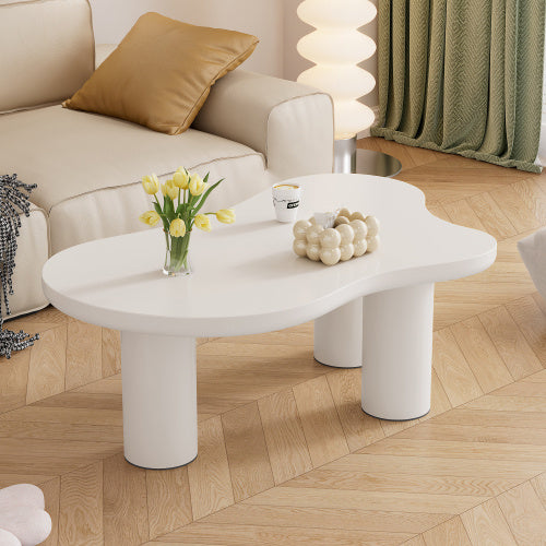 Irregular White Painted Coffee Table