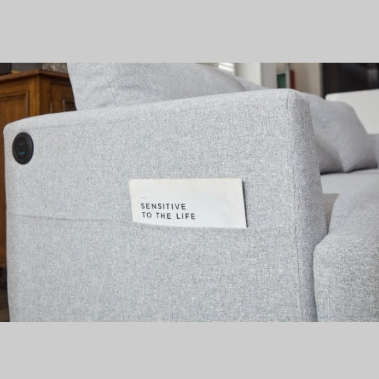 Fabric 3-Seater Couch with 2 USB, Comfortable Sectional Couches
