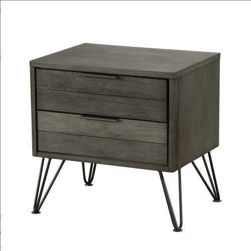 Contemporary Three-Tone Gray Finish Nightstand